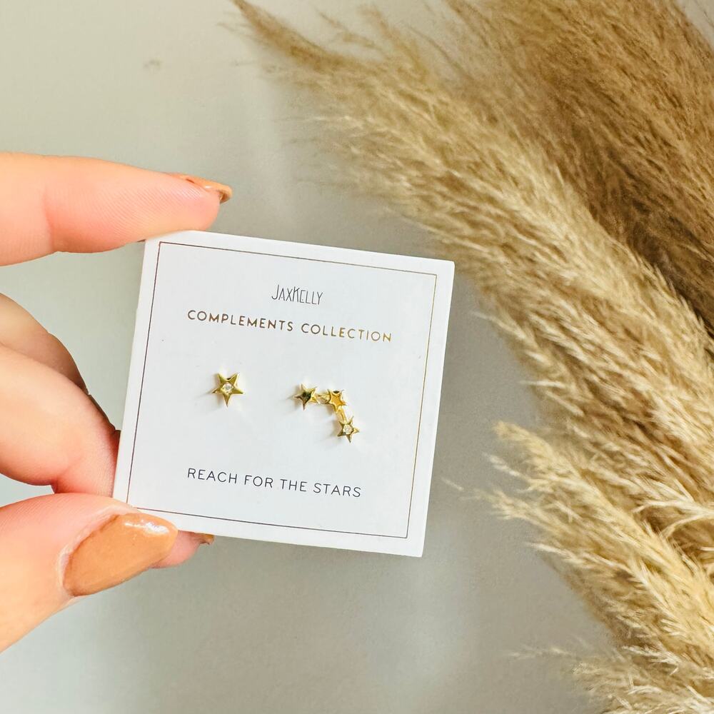 NEW ANTHROPOLOGIE 18kt Gold Vermeil Star Constellation Stud Earring Set Jewelry